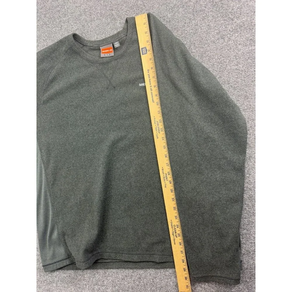 Merrell Sweater Men's XXL Gray Fleece Pullover Crew Neck Logo Outdoor Hiking‎